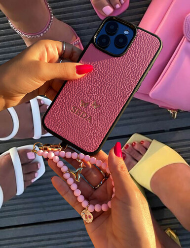 Deri iPhone Kılıf 16 Pro Max Pembe Togo - 7