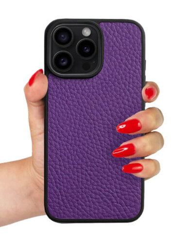 Deri iPhone Kılıf 16 Pro Mor Togo - 3