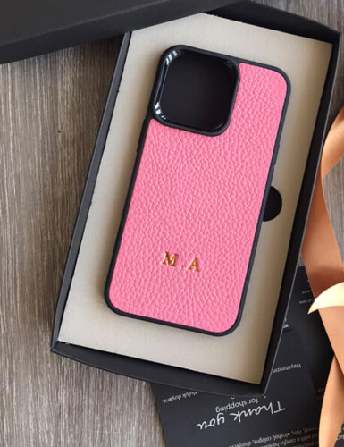 Deri iPhone Kılıf 16 Pro Pembe Togo - 5