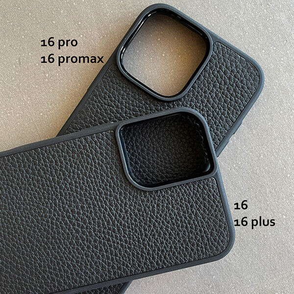 Deri iPhone Kılıf 16 Plus Siyah Togo - 2
