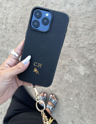 Deri iPhone Kılıf 16 Pro Siyah Togo - 3