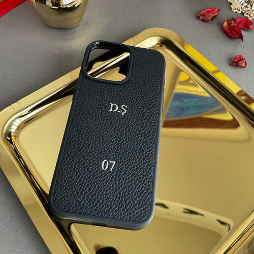 Deri iPhone Kılıf 16 Pro Siyah Togo - 
