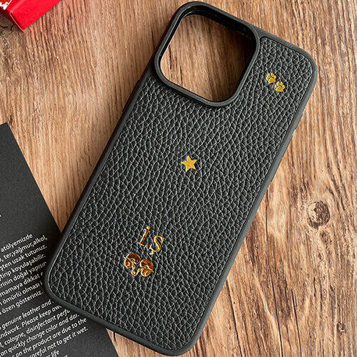 Deri iPhone Kılıf 16 Pro Siyah Togo - 6