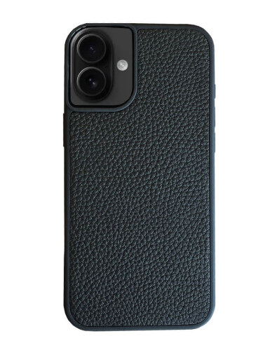 Deri iPhone Kılıf 16 Siyah Togo - 