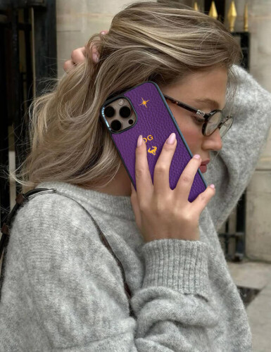 Deri iPhone Kılıf 17 Mor Togo - 5