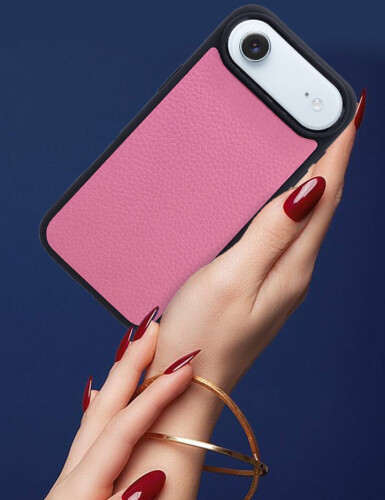 Deri iPhone Kılıf 17 Pembe Togo - 6