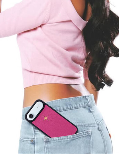 Deri iPhone Kılıf 17 Air Fuşya Togo - (1)