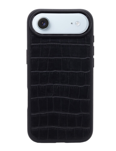 Deri iPhone Kılıf 17 Air Siyah Croco - 