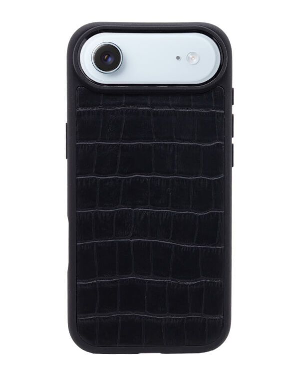 Deri iPhone Kılıf 17 Air Siyah Croco - 1