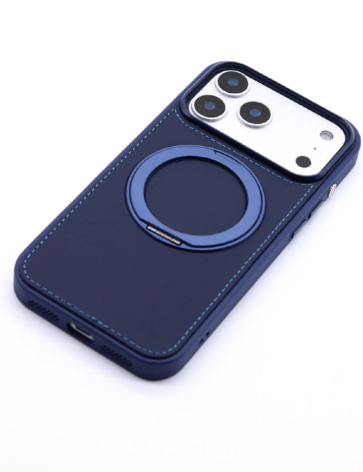 Deri iPhone Kılıf 17 Pro Lacivert - 5