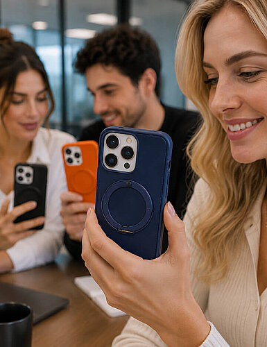 Deri iPhone Kılıf 17 Pro Lacivert - 10