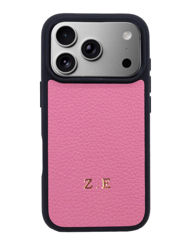 Deri iPhone Kılıf 17 Pro Pembe Togo - 