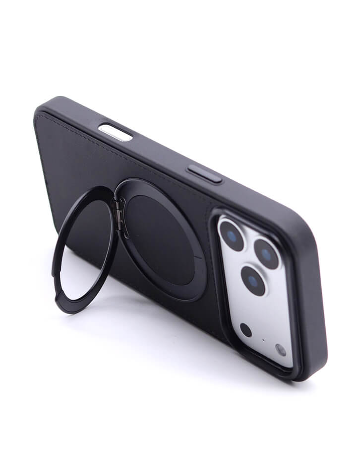 Deri iPhone Kılıf 17 Pro Siyah - 8