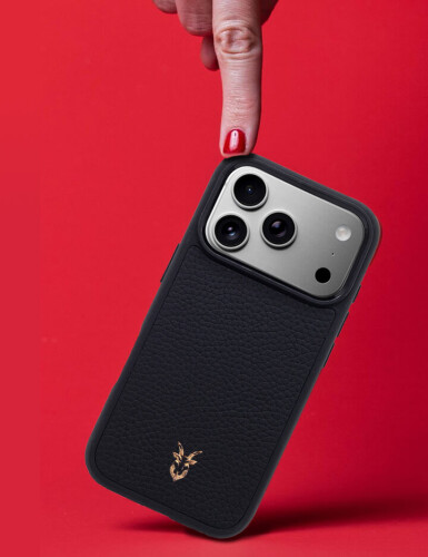 Deri iPhone Kılıf 17 Pro Siyah Togo - 7