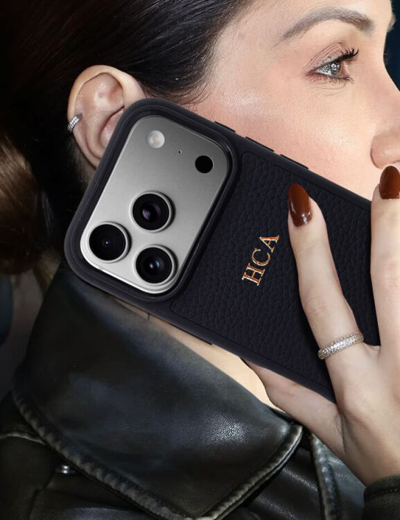Deri iPhone Kılıf 17 Pro Siyah Togo - 2