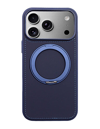 Deri iPhone Kılıf 17 Pro Max Lacivert