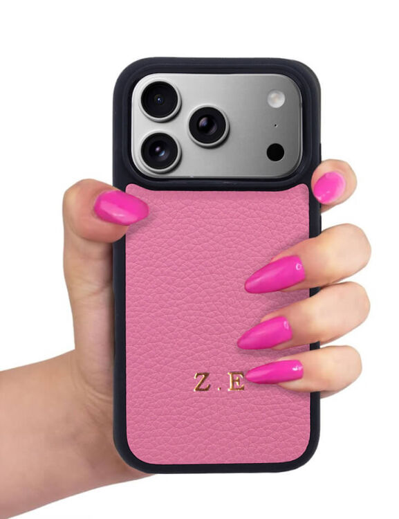 Deri iPhone Kılıf 17 Pro Max Pembe Togo - 2