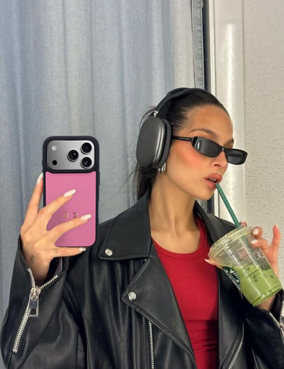 Deri iPhone Kılıf 17 Pro Max Pembe Togo - 6