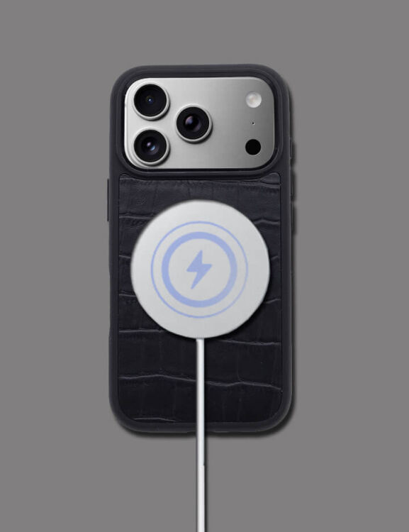 Deri iPhone Kılıf 17 Pro Max Siyah Croco - 7