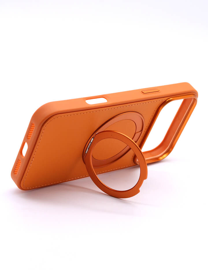 Deri iPhone Kılıf 17 Pro Max Turuncu - 5