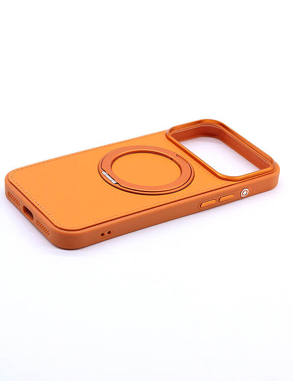 Deri iPhone Kılıf 17 Pro Max Turuncu - 6