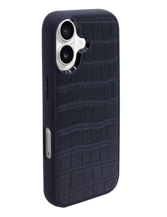 Deri iPhone Kılıf 17 Siyah Croco - 4