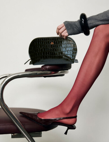 Deri Makyaj ÇantasıI Siyah Croco - 3