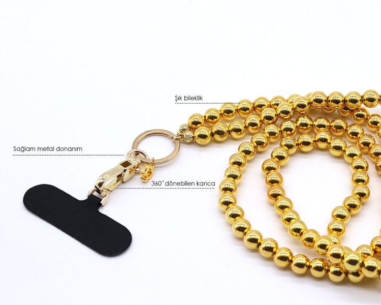 Telefon Boyun Askı Gold Pearl - 6