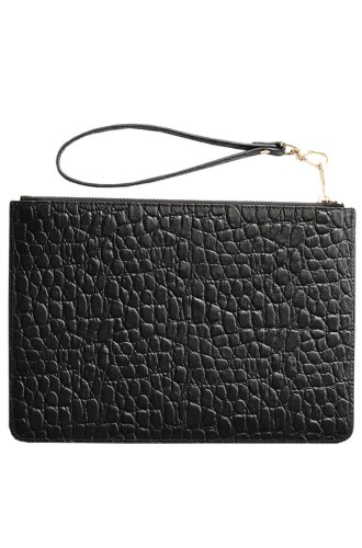 S29 CLUTCH SİYAH BABY CROCO - Thumbnail