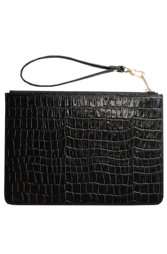 S29 CLUTCH SİYAH CROCO - Thumbnail