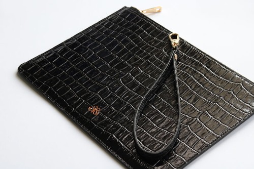 S29 CLUTCH SİYAH CROCO - Thumbnail