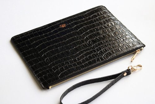 S29 CLUTCH SİYAH CROCO - Thumbnail