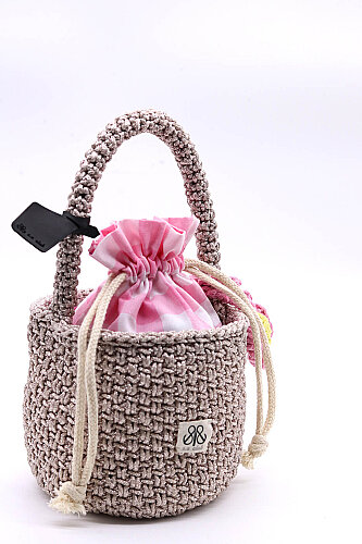 Kroşe örgü pudra bucket çanta Elisa (1)