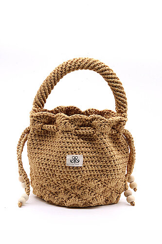 Kroşe örgü camel torba çanta Asenat - 2