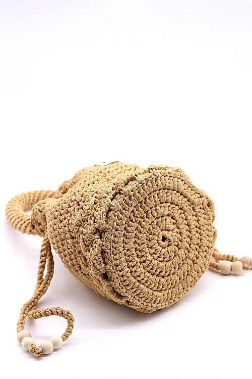 Kroşe örgü camel torba çanta Asenat - 7