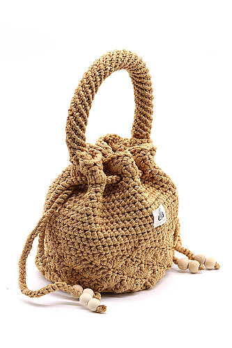 Kroşe örgü camel torba çanta Asenat - 1