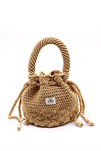Kroşe örgü camel torba çanta Asenat - 3