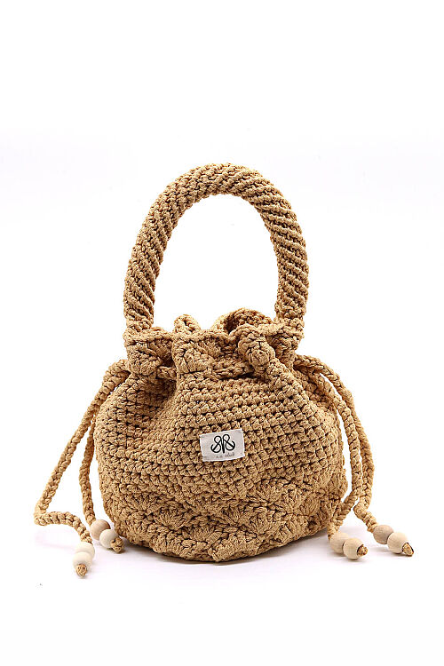 Kroşe örgü camel torba çanta Asenat - 3