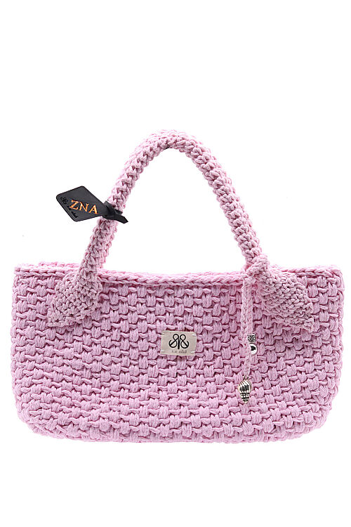 Kroşe örgü pembe çanta Sare  - 2