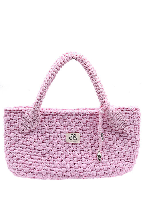Kroşe örgü pembe çanta Sare  - 1