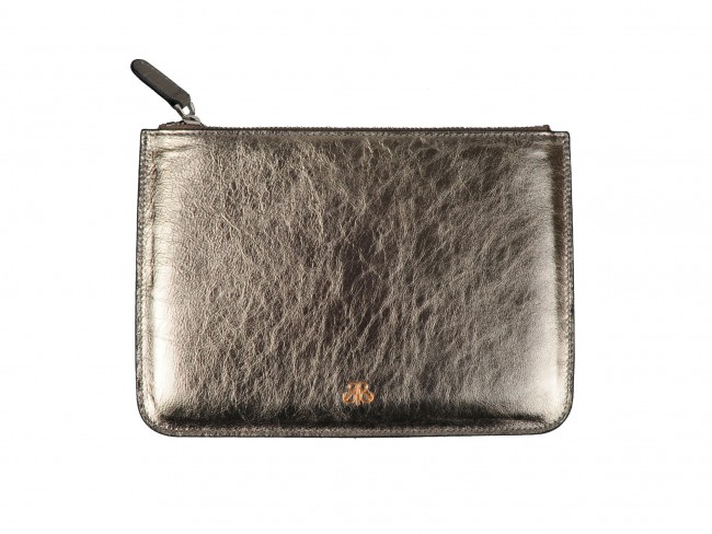 Deri Clutch Çanta Bronz - 