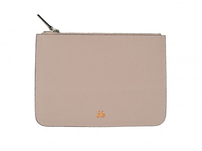 Deri Clutch Çanta Pudra Saffiano - 1