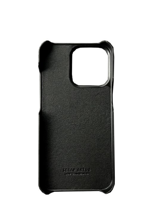 Deri iPhone Kılıf 13 Mini Siyah Saffiano - 4