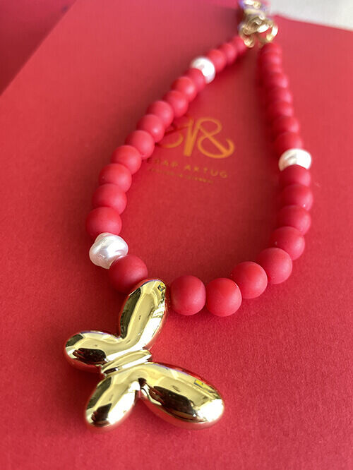 Telefon Bilek Askı Red Butterfly - 3