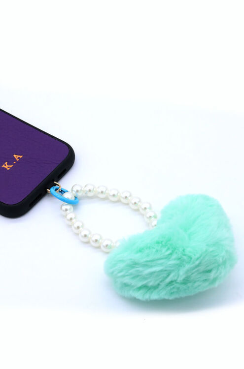 YEŞİL PUFF KALP CHARM (1)